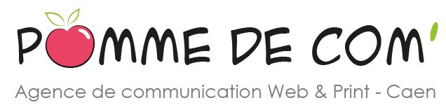 Logo de l’agence web Pomme de Com’, créatrice du site Calvados-Entreprises.fr